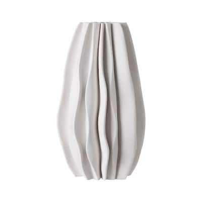 Undulating Curved Ceramic Vase - 14.5"