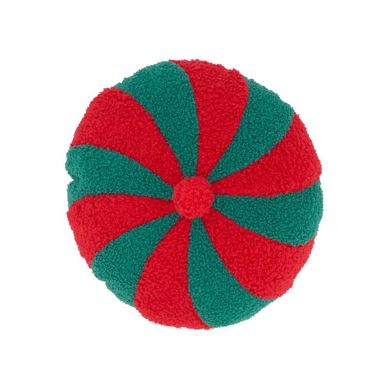 Holiday Cheer Candy Cane Poly Filled Throw Pillow - 16"x16" - Red/Green