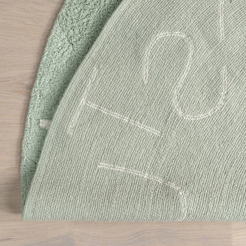 Nuloom Alphabet SpinClean Washable Round Rug
