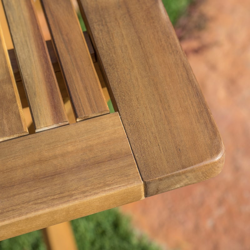 Roomfitters 43.5" Foldable Outdoor Dining Table, Rectangular Patio Table with Slatted Top for Garden or Deck