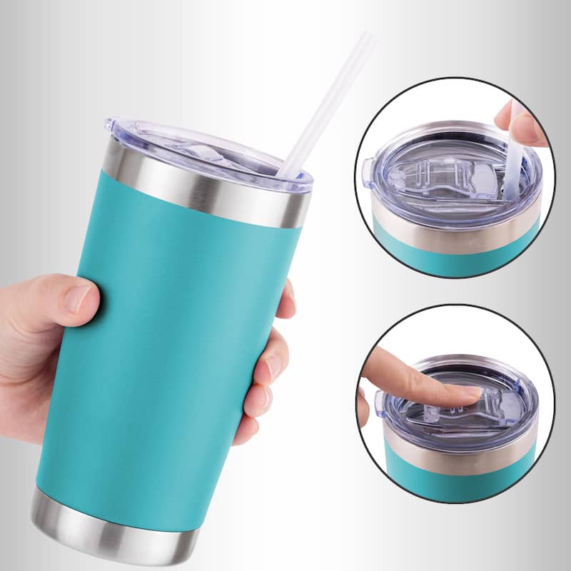 Zulay Kitchen 20oz Stainless Steel Tumbler With Lid and Straw