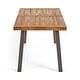 preview thumbnail 8 of 9, Della Outdoor 7-piece Wood Dining Set by Christopher Knight Home
