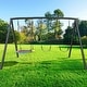 preview thumbnail 7 of 7, Hapfan 500lb Heavy Duty Metal Swing Sets for Backyard with Saucer Swing, 2 Belt Swings