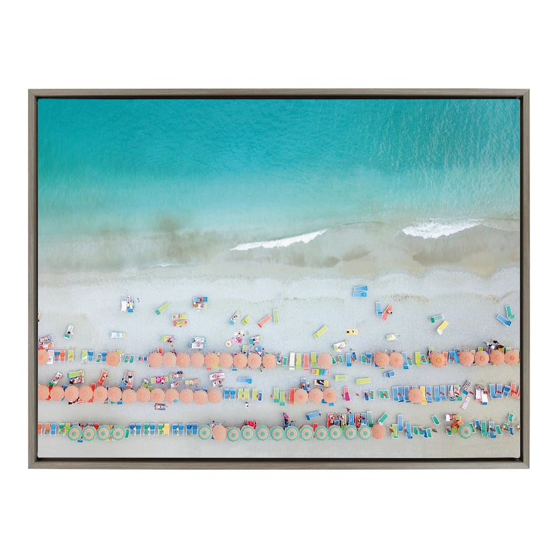 Kate and Laurel Sylvie Monterosso 6 Framed Canvas by Rachel Bolgov - 28x38 - Plastic - Grey