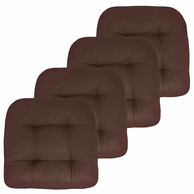 Indoor-Outdoor Reversible Patio Seat Cushion - Chocolate - Set of 4