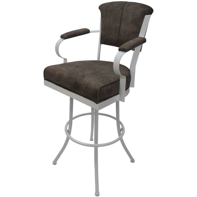 Miami Extra Tall 34" Spectator Metal Bar Stool on Noam Base - 34" Seat Height - Northwest Whiskey - White