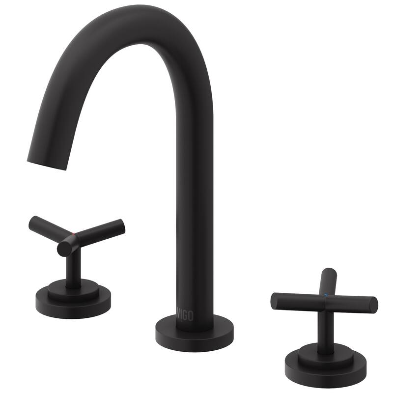 VIGO Jewel 9" H 2-Handle Widespread Bathroom Faucet - Matte Black