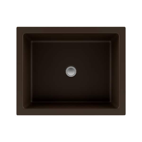slide 2 of 8, Lexicon Platinum V330 Quartz Composite Rectangle Vanity Sink - Galaxy Mocha Mocha