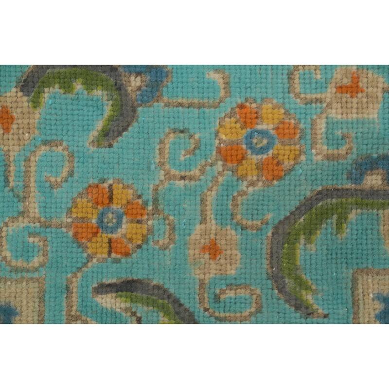 Hand Knotted Oriental 100% Wool Carpet Traditional Floral Oranges & Rust Tabriz Area Rug - 12' 7'' X 9' 6''