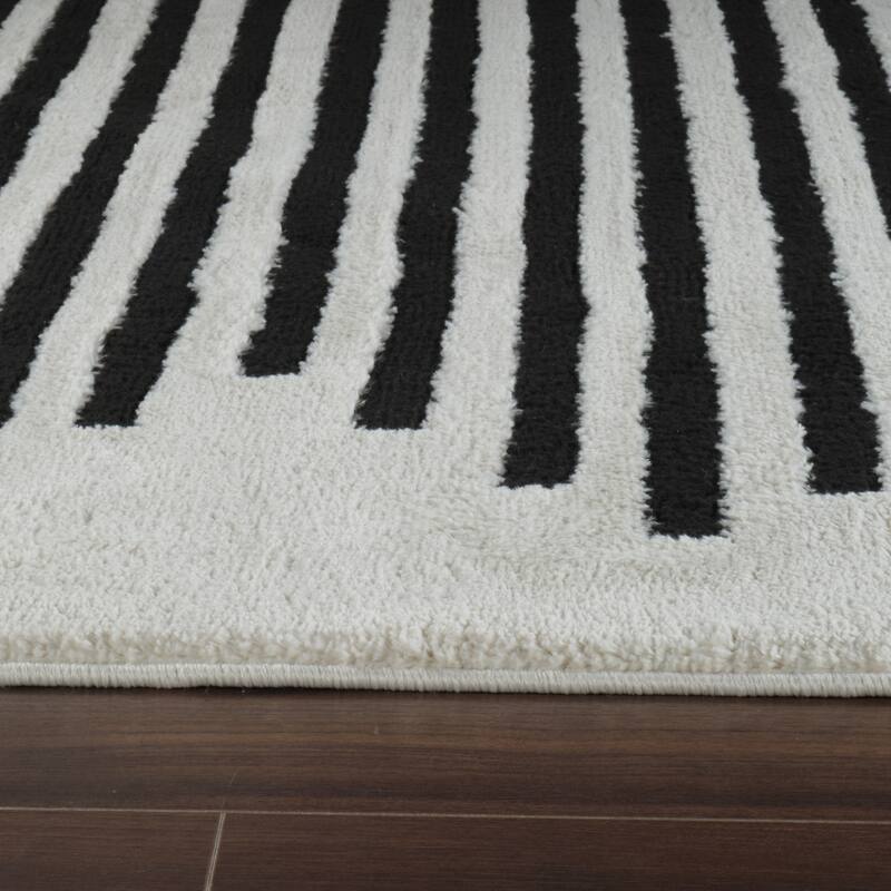 Rug Branch Domus Abstract Indoor Area Rug, Cream Black