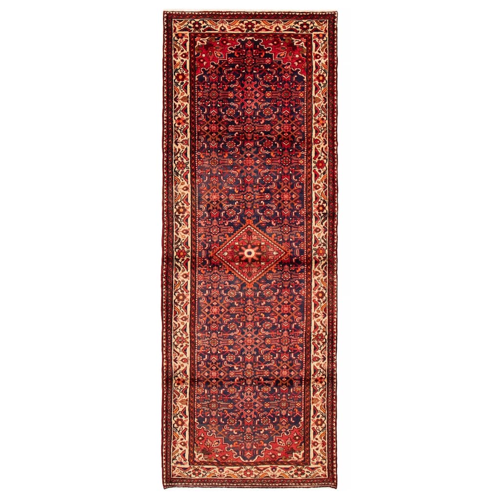 ECARPETGALLERY Hand-knotted Andelz Navy Wool Rug - 4'0 x 11'3