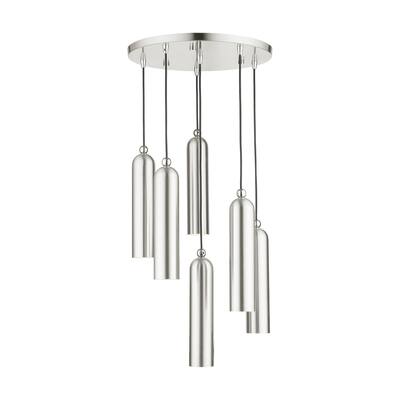 Valentina Designs Six Light Pendant Ardmore Brushed Nickel - Exact Size