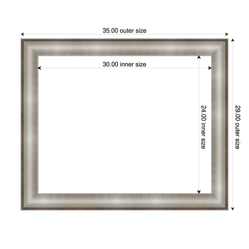 Amanti Art Imperial Silver Framed Dry Erase Magnetic Board - 35 x 29 in - Imperial Silver