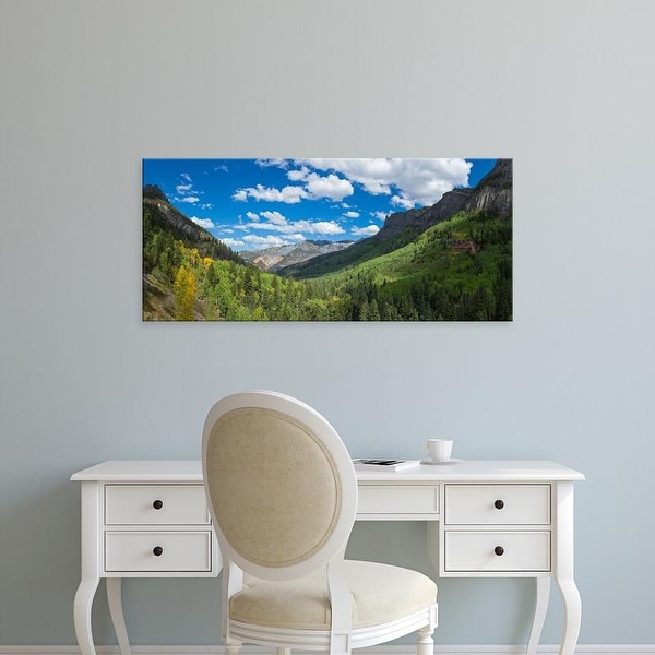 Easy Art Prints Panoramic Image 'Trees, Country Road 361, Camp Bird Road, San Juan Mountains, Colorado' Canvas Art