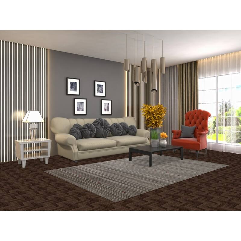 Hand Knotted Oriental 100% Wool Carpet Tribal Animal Pictorial Greys & Charcoal Gabbeh Area Rug - 7' 7'' X 5' 0''