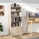 preview thumbnail 14 of 18, Gymax 6-tier Bookcase w/ 2 Adjustable Shelves Filp-up Door 5 Open