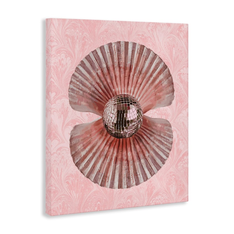 Stupell Disco Ball Clam Pearl Canvas Wall Art Design By Lil' Rue