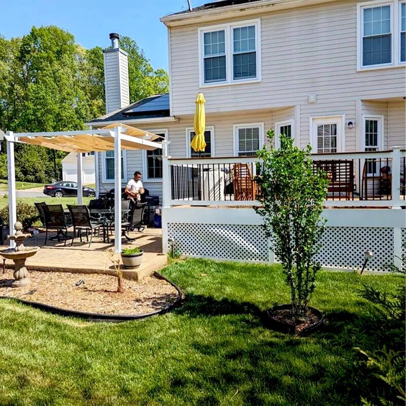 PURPLE LEAF Gazebo Outdoor Retractable White Heavy-Duty Aluminum Pergola with Extra Top Roof