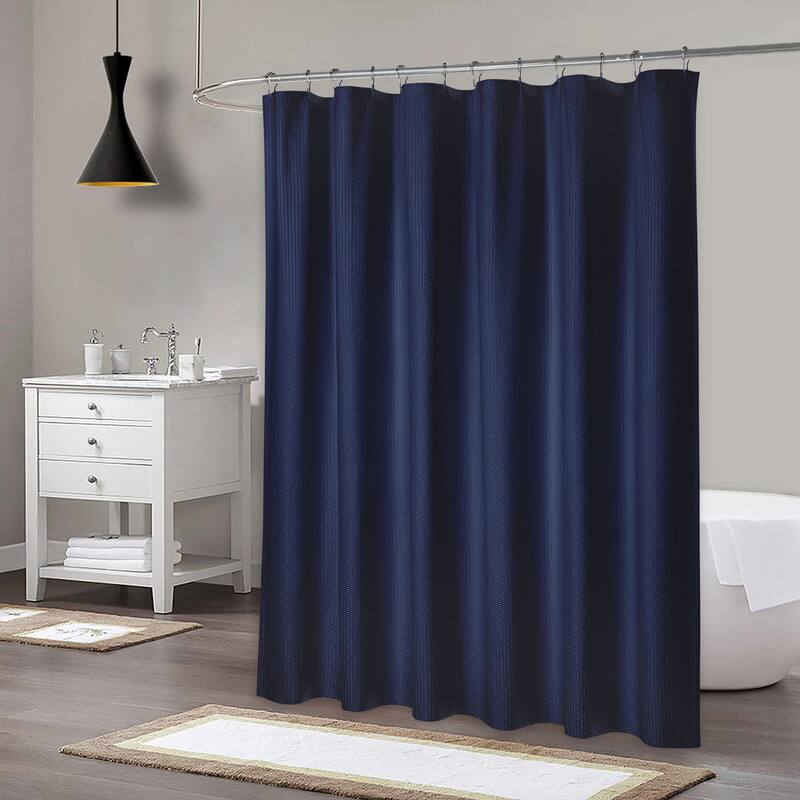 Soft Embossed Microfiber Fabric Shower Curtain or Liner, Water Repellent