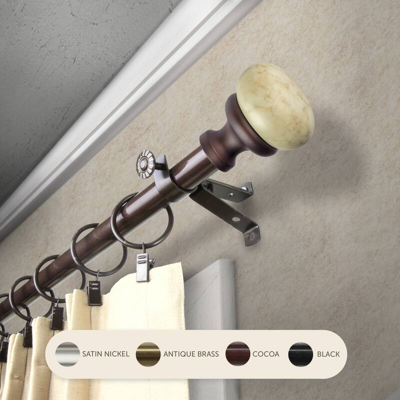 InStyleDesign Alf Adjustable Curtain Rod 13/16 inch dia. - 48 to 84 inches - Cocoa
