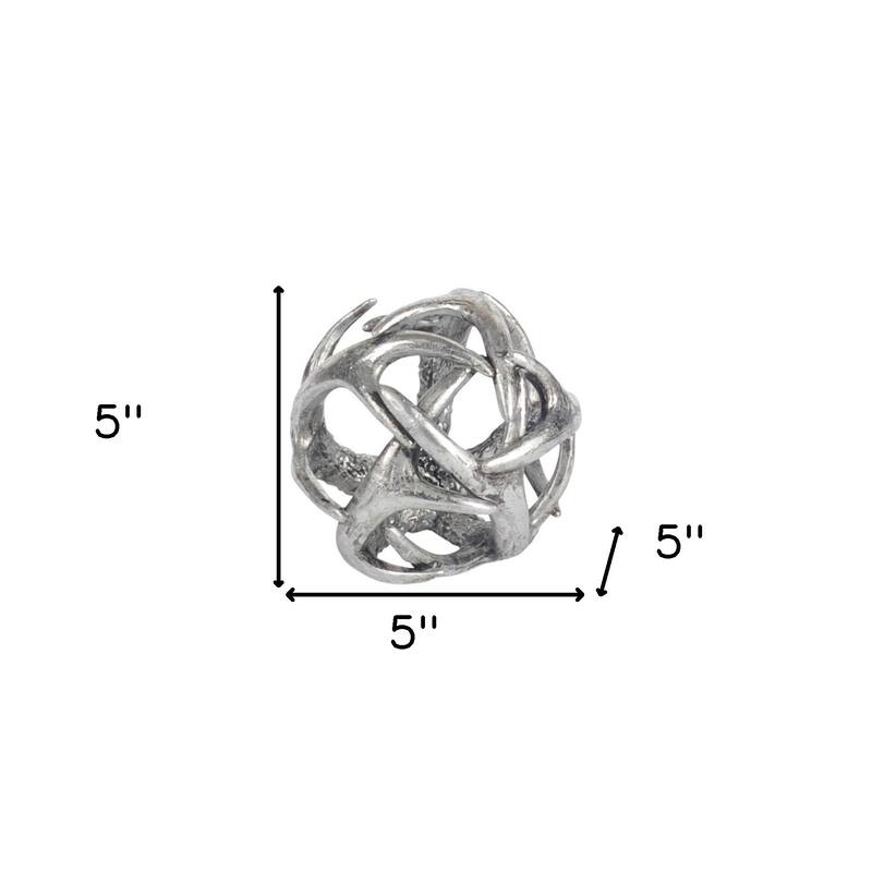 Silver Resin Antler Shaped Sculpture