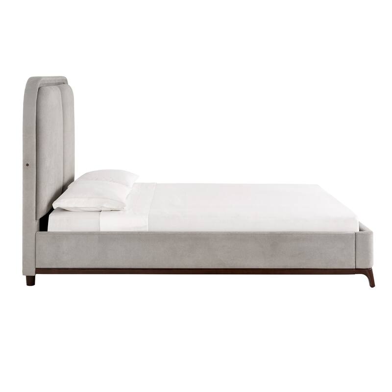 Tremont Curved LED Upholstered Platform Bed with Under-Bed Lighting by iNSPIRE Q Modern