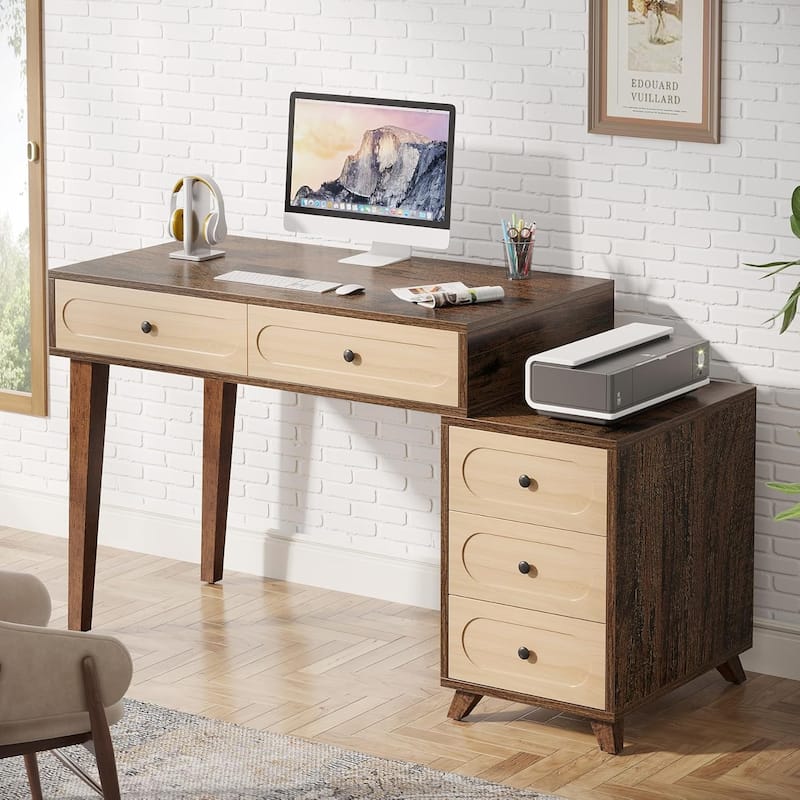 Computer Desk with Reversible Drawer
