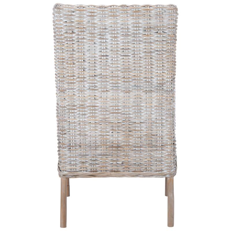 SAFAVIEH Winnifred Coastal Rattan Accent Chair with Cushion - 18.5" W x 22.8" L x 38.2" H - 19Wx23Dx38H