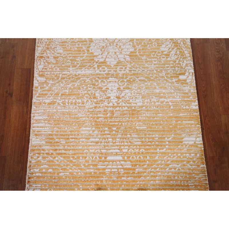 Abstract Oriental Accent Rug Handmade Modern Wool Carpet - 2'9" x 6'4"