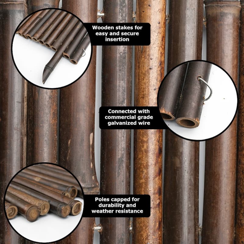 Backyard X-Scapes Caramel Brown Bamboo Garden Border Edging for Landscaping Flexible Decorative Border