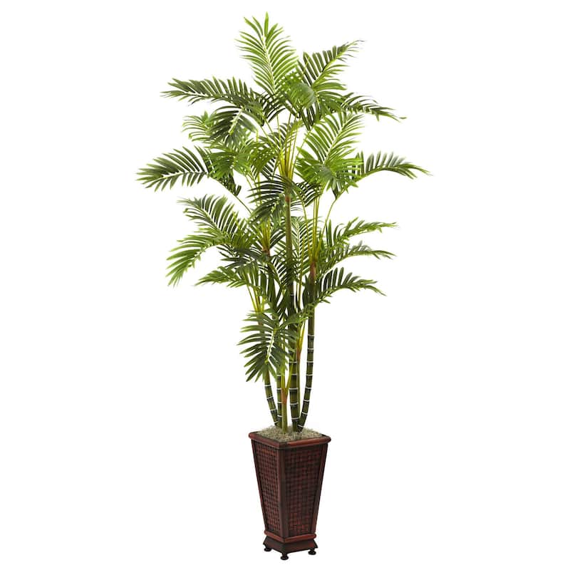 Decorative Indoor Tree with Planter - 6.5ft Faux Green Plant for Home Office Decor - 6.5ft.