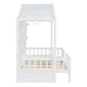 preview thumbnail 13 of 16, Twin Size House Bed with Shelves, Window, and Light Strip - White