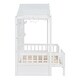 preview thumbnail 31 of 34, Twin Size House Bed with Shelves, Window, and Sparkling Light Strip on Roof, Space-Saving Design for Kids' Rooms, Grey