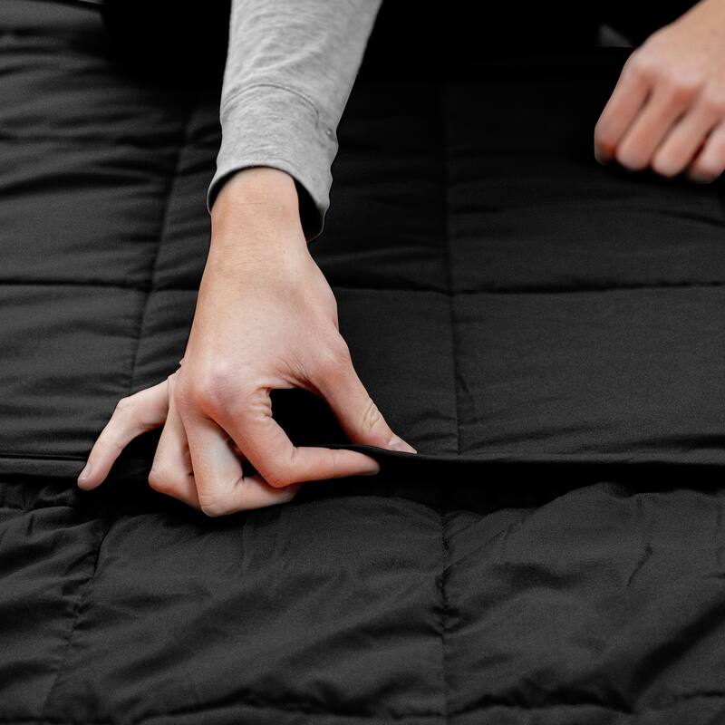 Quilted Microfiber Weighted Blanket 17 lbs. Black Bed Bath & Beyond