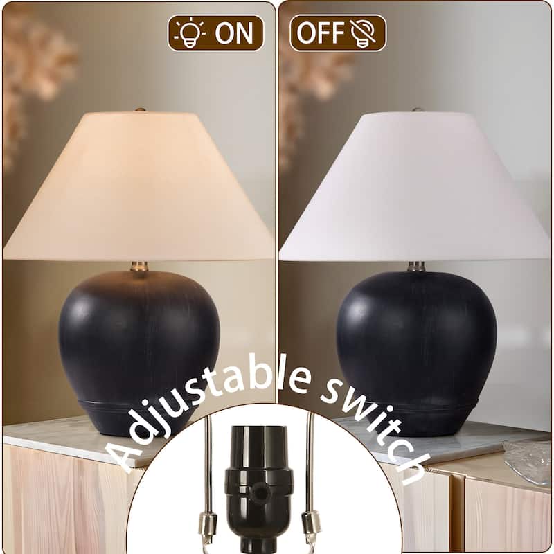 Global Accent Ceramic Table Lamp with Linen Shade