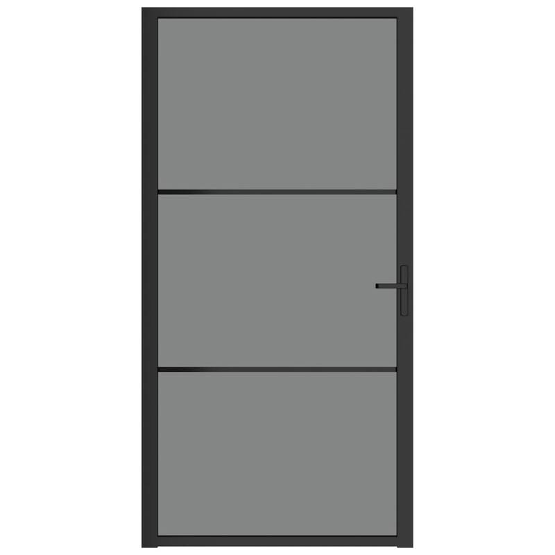 vidaXL Glass Door Interior Door with Alloy Handle ESG Glass and Aluminum Black