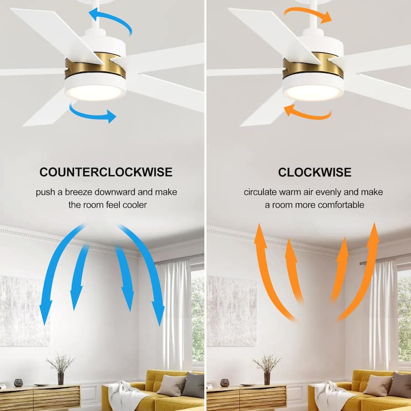 52-IN LED Ceiling Fan with Light Kit and Remote- 5 Blades