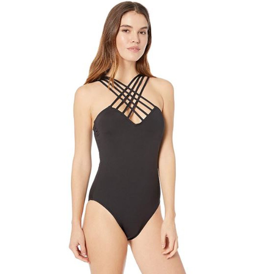 kenneth cole black one piece swimsuit