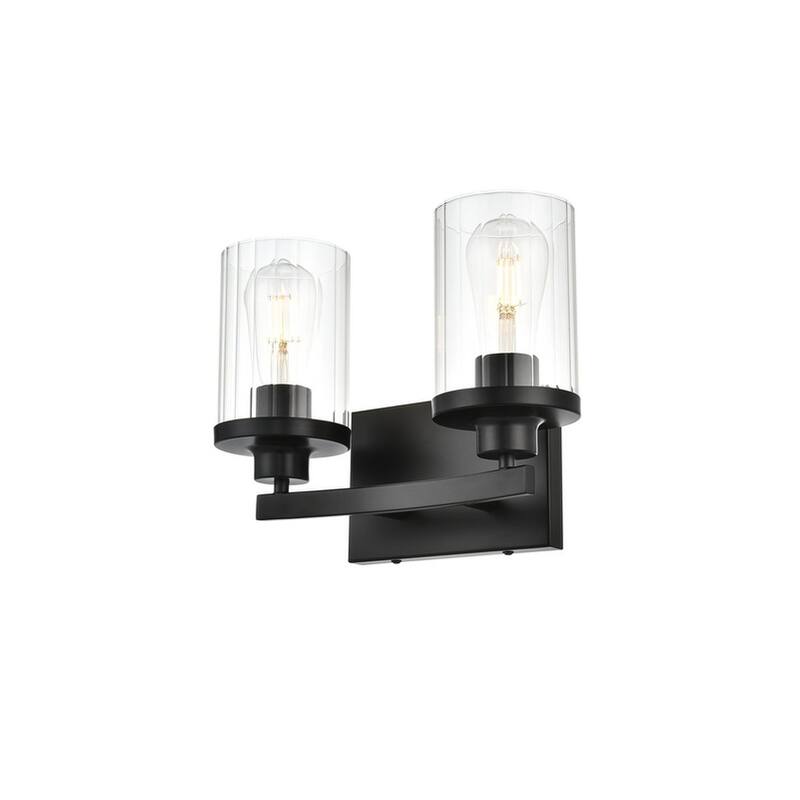 Silvia 1 Light Black and Clear Bath Sconce