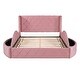 preview thumbnail 21 of 19, Queen Upholstered Platform Bed with 1 Drawer,2 Side Storage Stool
