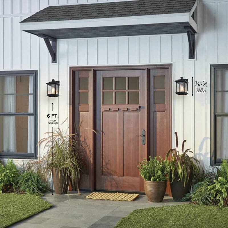 Hawke's Bay 1-light Outdoor Wall Sconce Black Porch Light by Havenside Home - 6.1"W x 10.6"H