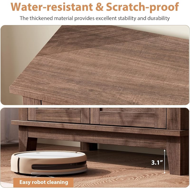 3-Tiers Adjustable Shelf Storage Cabinet, Multi-Functional Entryway