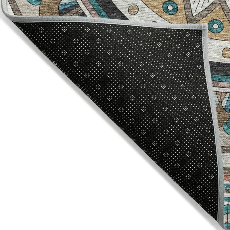 Machine Washable Indoor/ Outdoor Boho Mosaic Chantille Rug