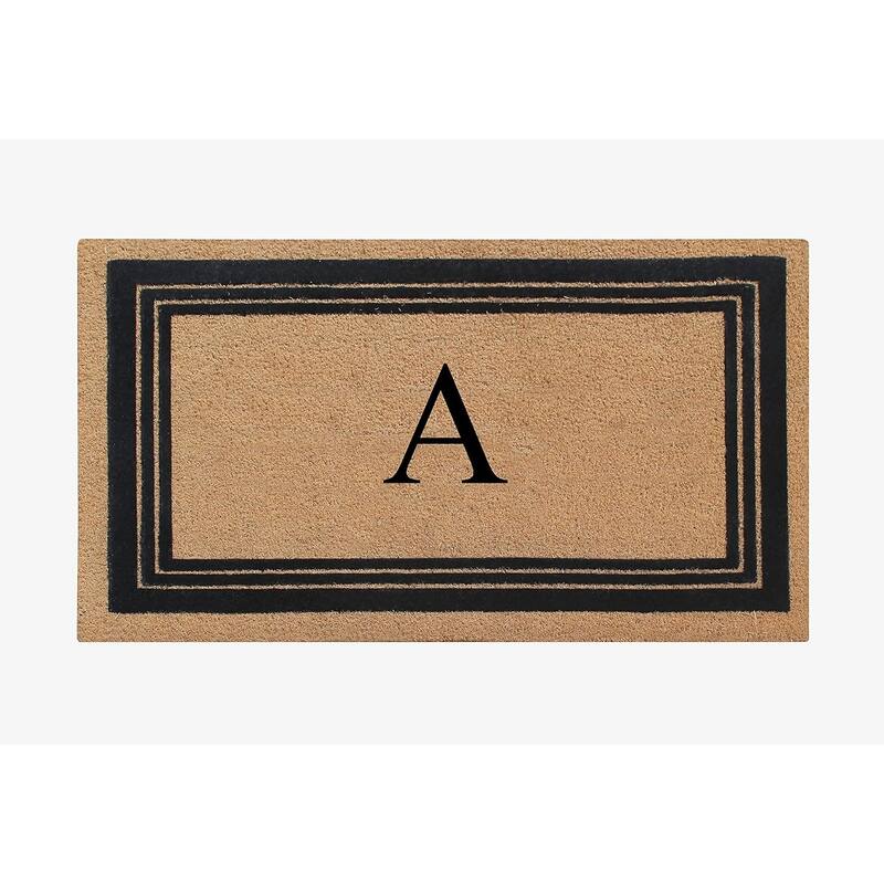 A1HC Natural Coir Monogrammed Entrance Door Mats Flock Doormat 24"X39" - A