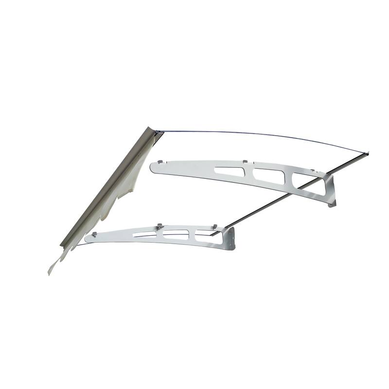 Series Door Window Awning Made of 0.137 Inch Thick Crystal Solid Polycarbonate Sheet and Aluminum Alloy with Valance