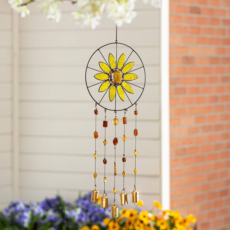 38" Sunflower Beaded Wind Chime