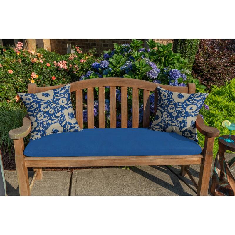 Casual Cushion Floral Sunbrella® Fabric 1-Piece Indoor/Outdoor Lumbar Pillow, Andy Cobalt