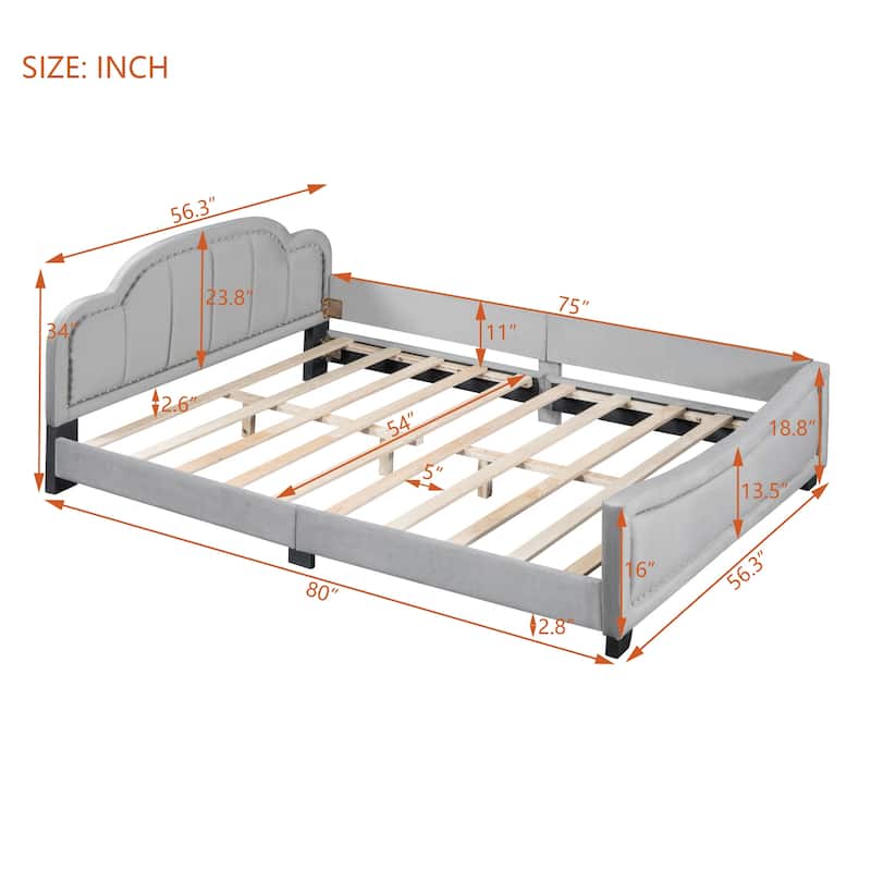Bedroom Platform Bed Full Size Bed Frame Grounded Bed with Headboard