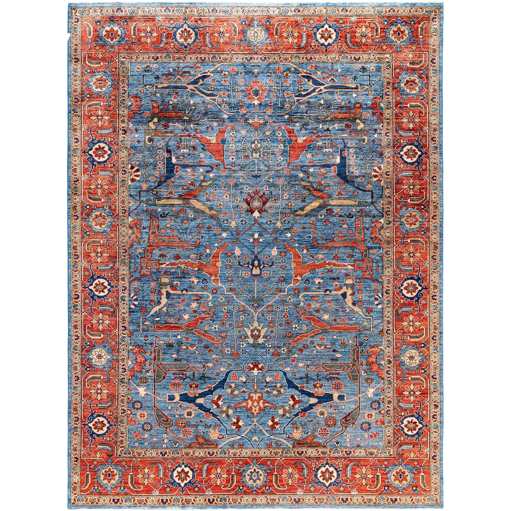 Serapi One-of-a-Kind Hand-Knotted Area Rug - Blue - 8' 11" x 12' 1"
