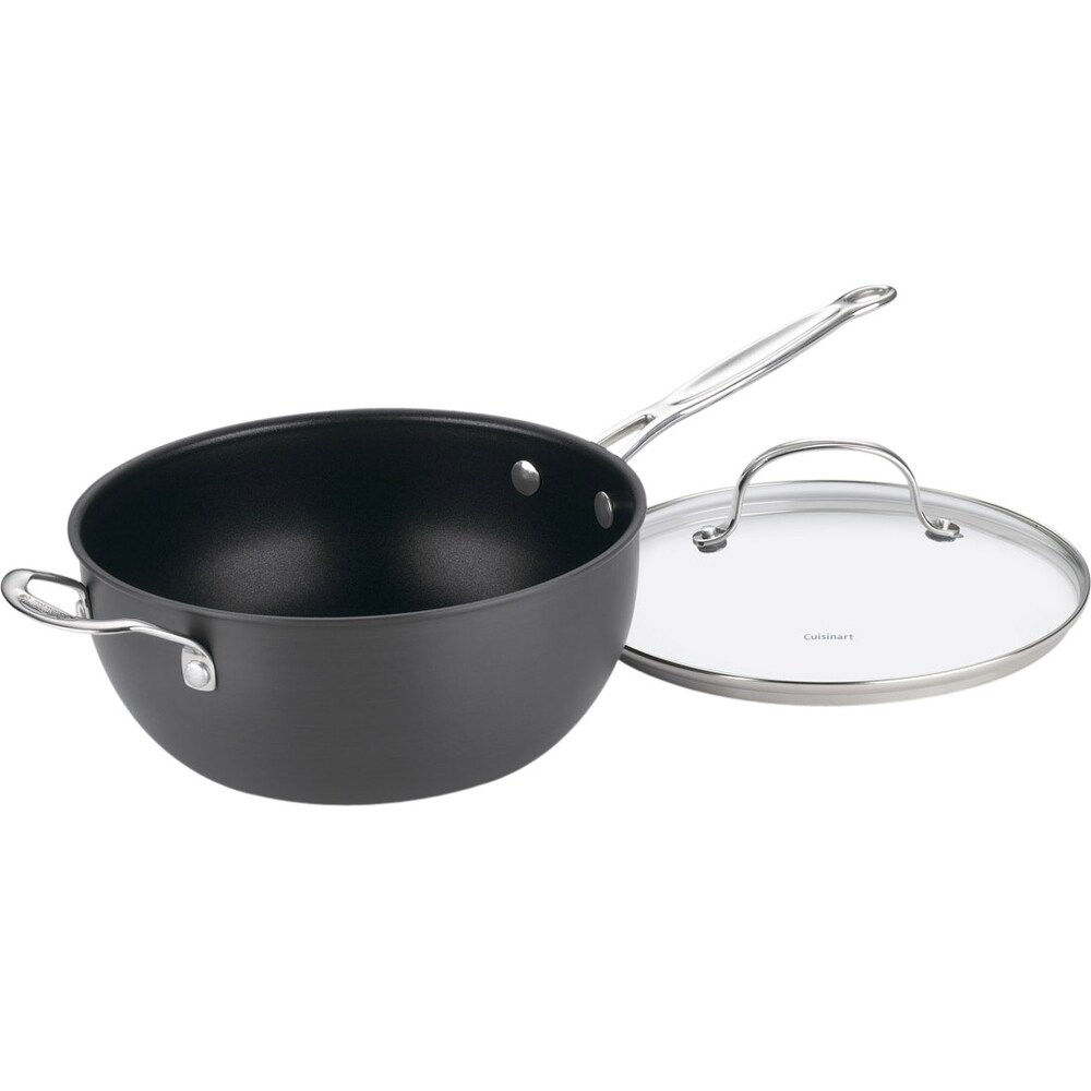 Cuisinart 64193-20 Hard Anodized 3-Quart Saucepan with Cover  Contour-Stainless-Steel-Cookware, Black